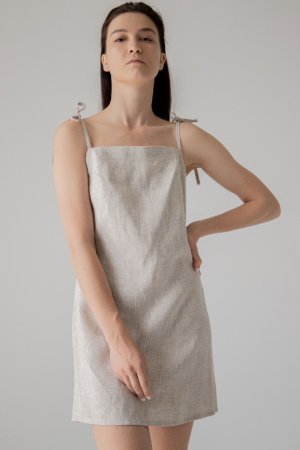 Робота Сарафан - міні з льону з відкритою спиною. Етно колекція