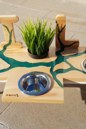 Робота Іменна підставка "Оазіс" з мисками ручної роботи