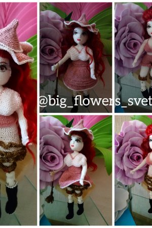 Работа Вязаная каркасная кукла, интерьерная кукла, кукла для дочки