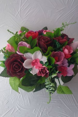 Работа Букет из мылу ручной работы "Орхидеи и розы"