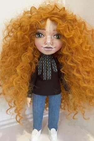 Робота Кукла кучерявая лялька кучерява лялька вишиванка