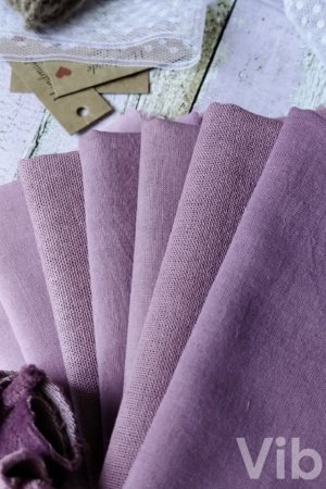 Работа Набор ткани ручного окрашивания сиренево-сливовых оттенков
