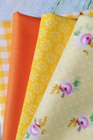 Работа Набор хлопка для рукоделия  оранжево-желтый