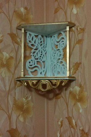 Работа Полка угловая 2-х ярусная "Розы"