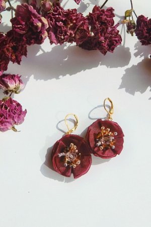 Работа Серьги  Бордо