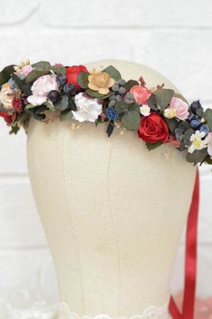 Робота Вінок з стабіліз.евкаліпта червоно-синій