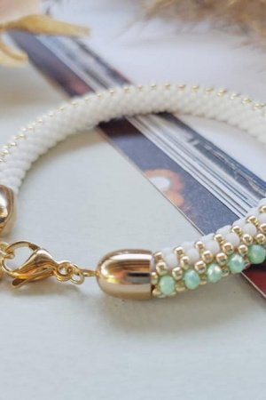 Работа Браслет из японского бисера "Mint ice '