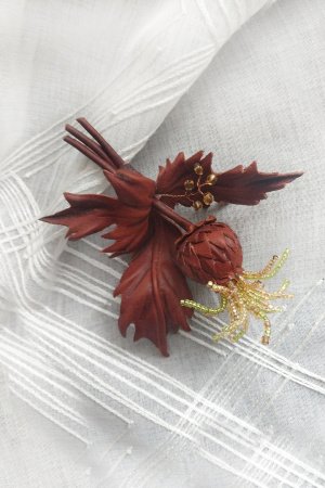 Робота Брошка з шкіри Будяк