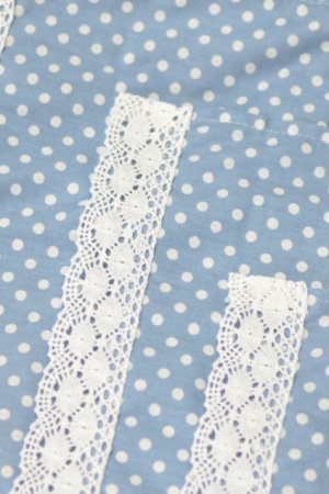 Робота Серветка в горох на кошик з мереживом 53 * 32см. блакитна