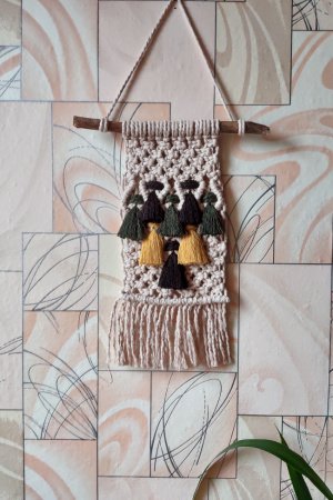 Работа Макраме мини-панно