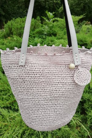 Робота Сумка з рафії сіра