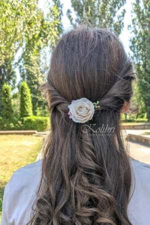 Работа Заколка для волос с цветком