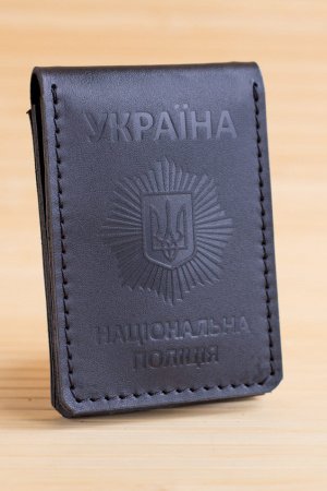 Робота Обкладинка на посвідчення поліції з жетоном чорний глянець