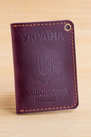 Робота Обкладинка зі шкіри на посвідчення поліції бордова