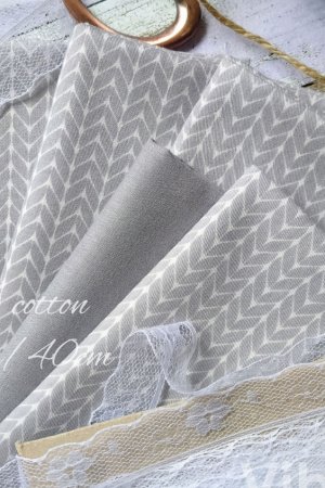 Робота Тканина бавовна сіра в'язка косичка