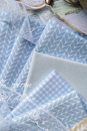 Робота Тканина бавовна блакитна в'язка косичка