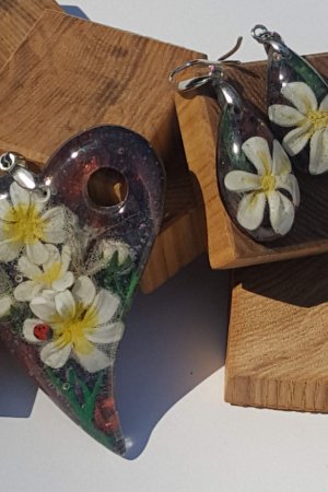 Робота Комплект підвіска з сережками "Ромашка"