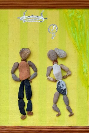 Работа Авторская картина из камней с моря. Семейная жизнь