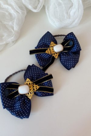 Робота Шкільні бантики на резинці сині 3