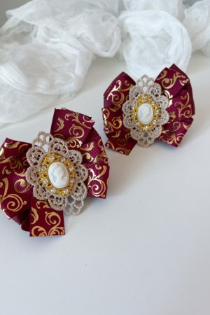 Робота Шкільні бантики на резинці бордові