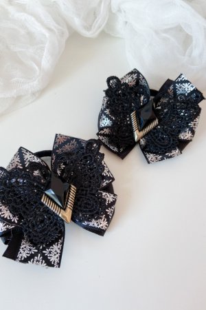 Робота Шкільні бантики на резинці чорні 3