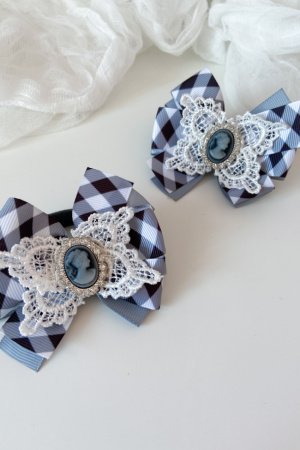 Робота Шкільні бантики на резинці чорно-сірі.