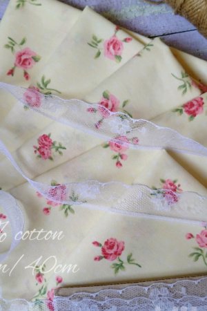 Робота Тканина бавовна Шеббі трояндочки і білий горошок