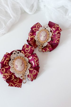 Робота Шкільні бантики на резинці бордові 3