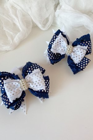 Робота Шкільні бантики на резинці сині 12   