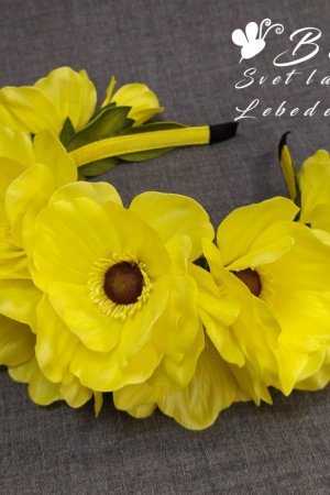 Робота Обруч для волосся з жовтими ромашками