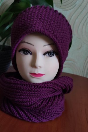 Работа Комплект из шапки и снуда