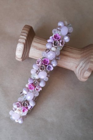 Работа Розовая цветочная заколка, заколки для длинных волос