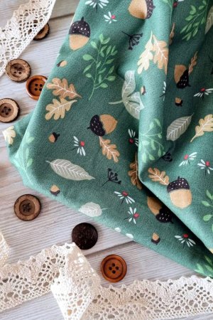 Робота Тканина бавовна жолуді і листочки