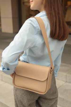 Робота Жіноча Шкіряна Сумка "Багет XL" Шкіра Гранд, колір Бежевий