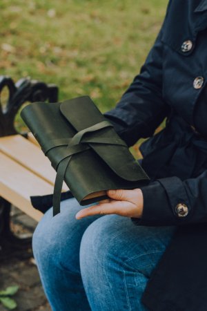 Робота Зелений Шкіряний блокнот 