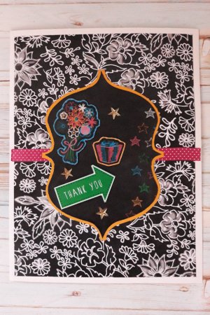 Работа Как бы мелованная открытка "Говорите чаще спасибо"