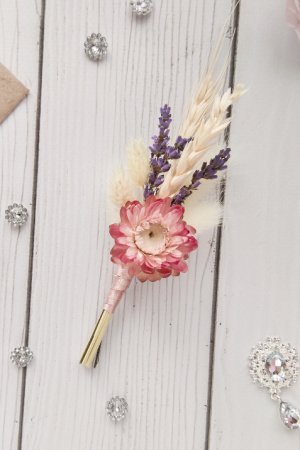 Работа Свадебные бутоньерки из сухоцветов. АРТ. 1114