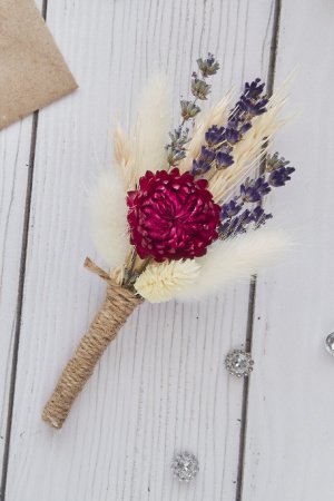 Робота Весільна бутоньєрка з сухоцвітами. АРТ. 1117