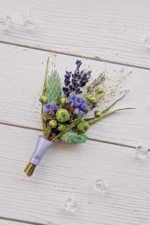 Работа Свадебная бутоньерка из сухоцветами. АРТ. 1118