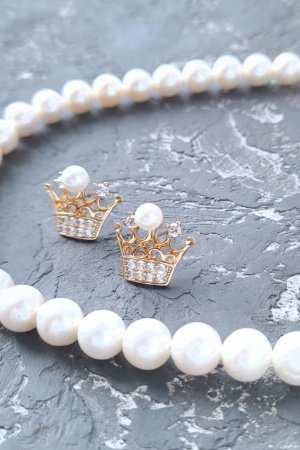 Работа Комплект из натурального жемчуга "Корона"