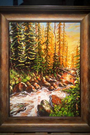 Робота Пейзаж струмок в лісі