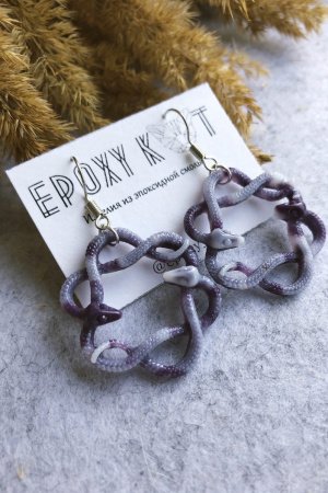 Работа Серьги 2 змеи