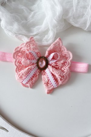 Робота Мереживний бант повязка рожева