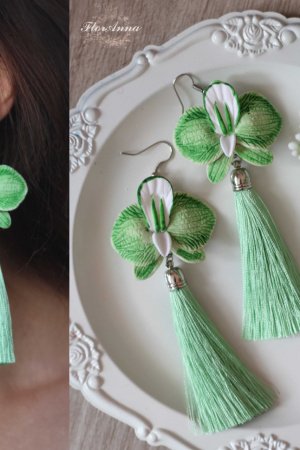Робота Зелені сережки кисті "Мятні орхідеї"