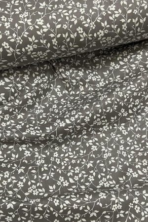 Робота Тканина бавовна для рукоділля гілочки на графітовому тлі