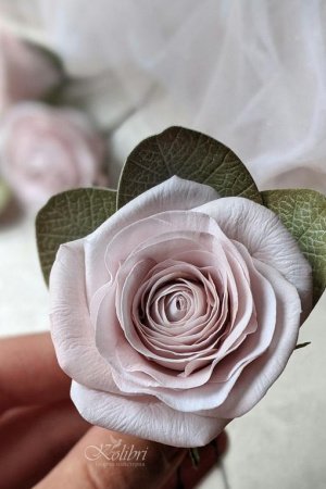 Работа Заколка для волос с розой