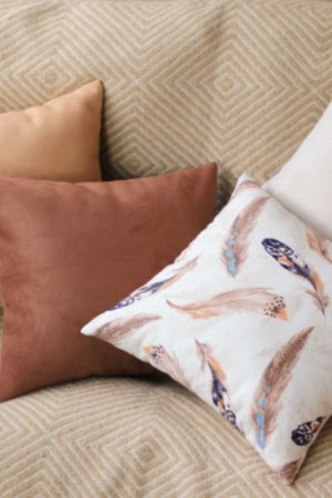 Робота Набір декоративних  подушок (чохлів) Пір'я-1