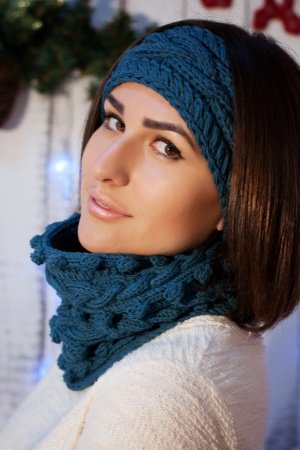 Работа Комплект снуд и повязка