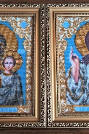 Робота ІКОНА "Весільну ПАРА! Вишиті бісером, РУЧНА РОБОТА-4