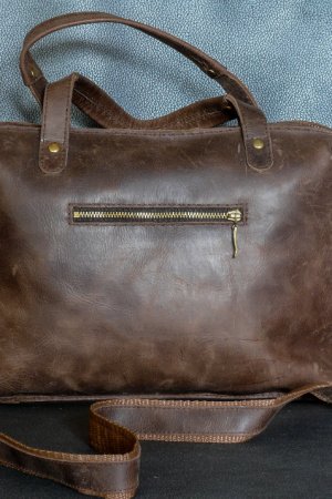 Робота Чоловіча коричнева шкіряна сумка ручної роботи